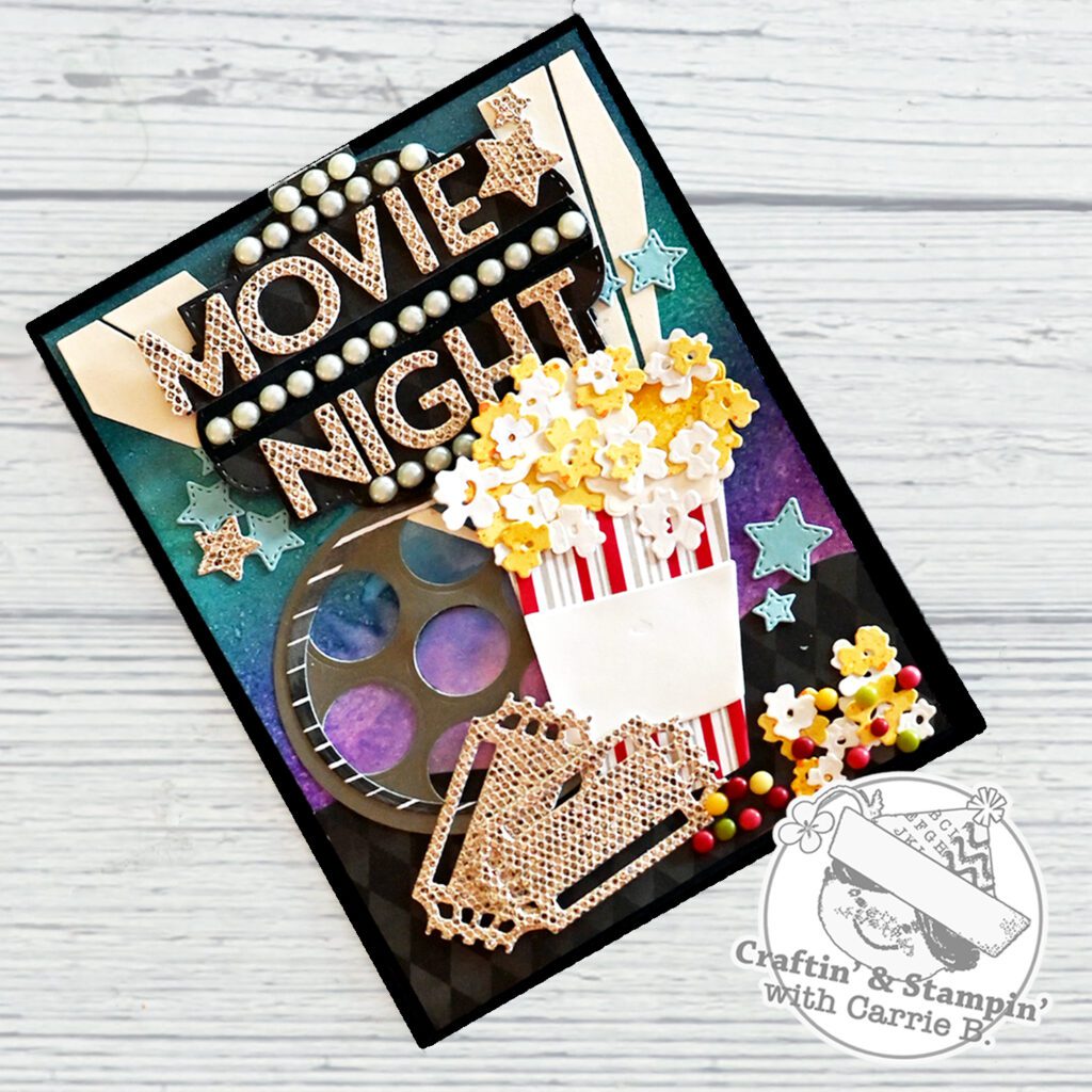 a movie night invitation card